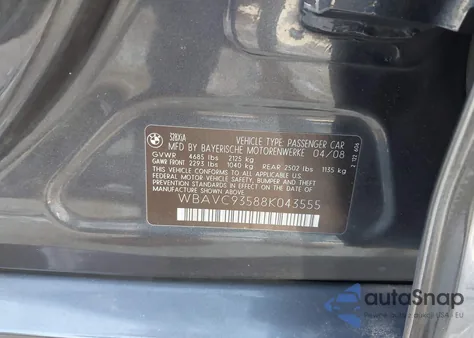 2008 BMW 328Xi z USA, uszkodzony, nr VIN WBAVC93588K043555